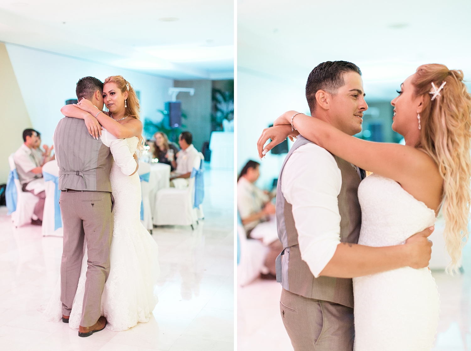 bride and groom first dance at Oasis Cancun wedding
