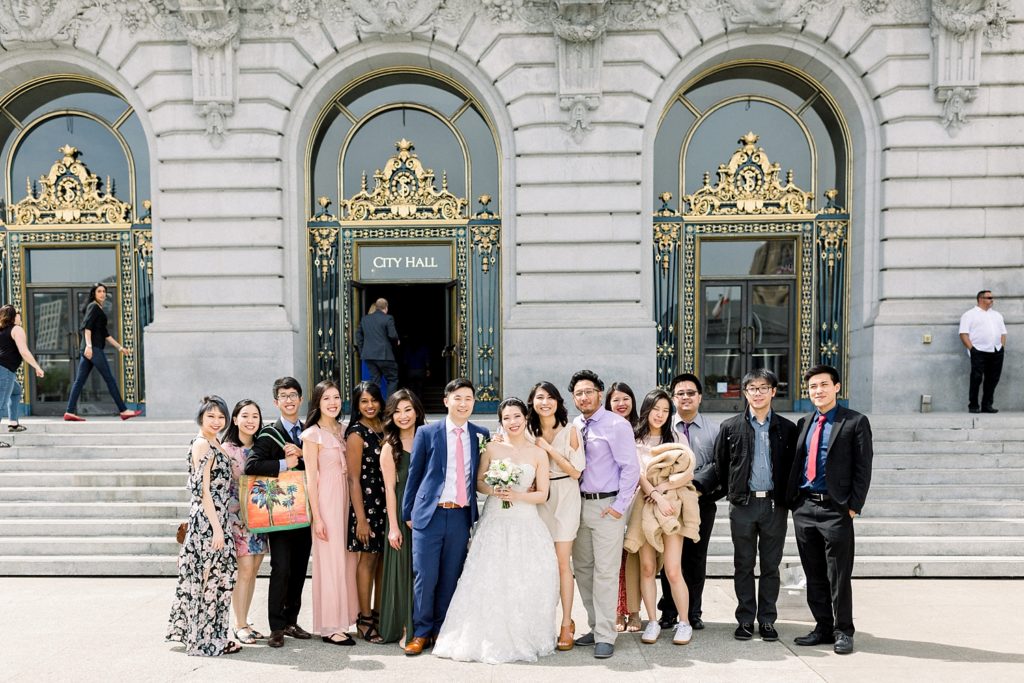 sf city hall, wedding, civil wedding, bridal party