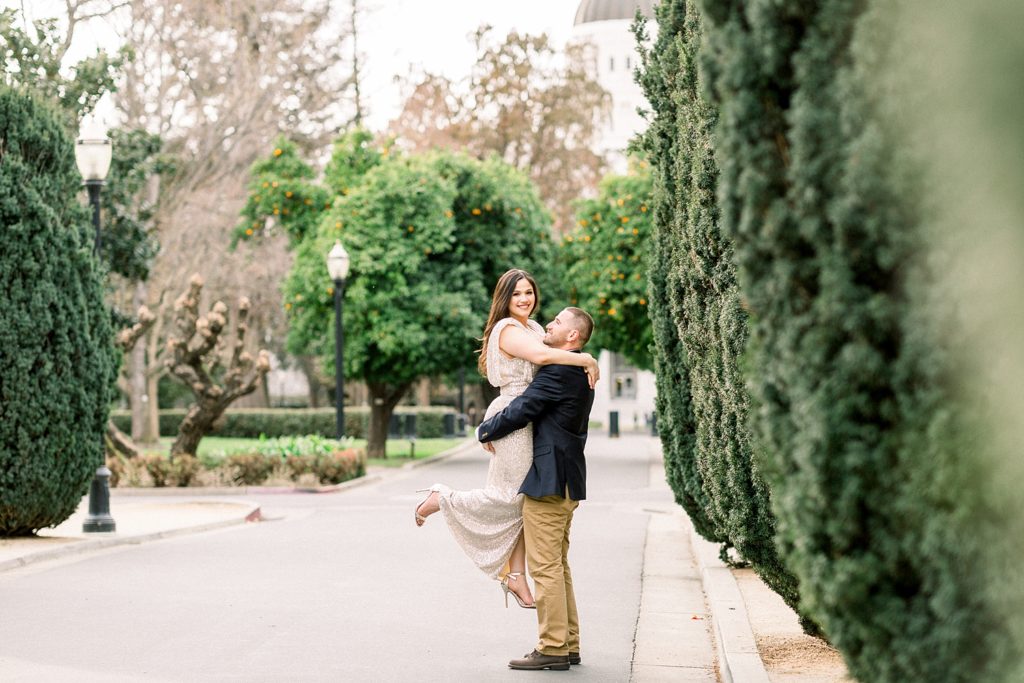 Engaged Couple in front of Sacramento Capitol